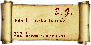 Dobránszky Gergő névjegykártya