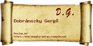 Dobránszky Gergő névjegykártya